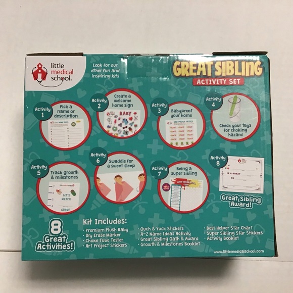 Little Medical School Great Sibling Activity Set 8 Fun Activities w/Toy Doll NEW - Picture 3 of 7